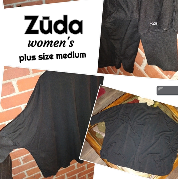 Zuda Mock Neck , Poncho Style Z-knit Pullover - Picture 3 of 3